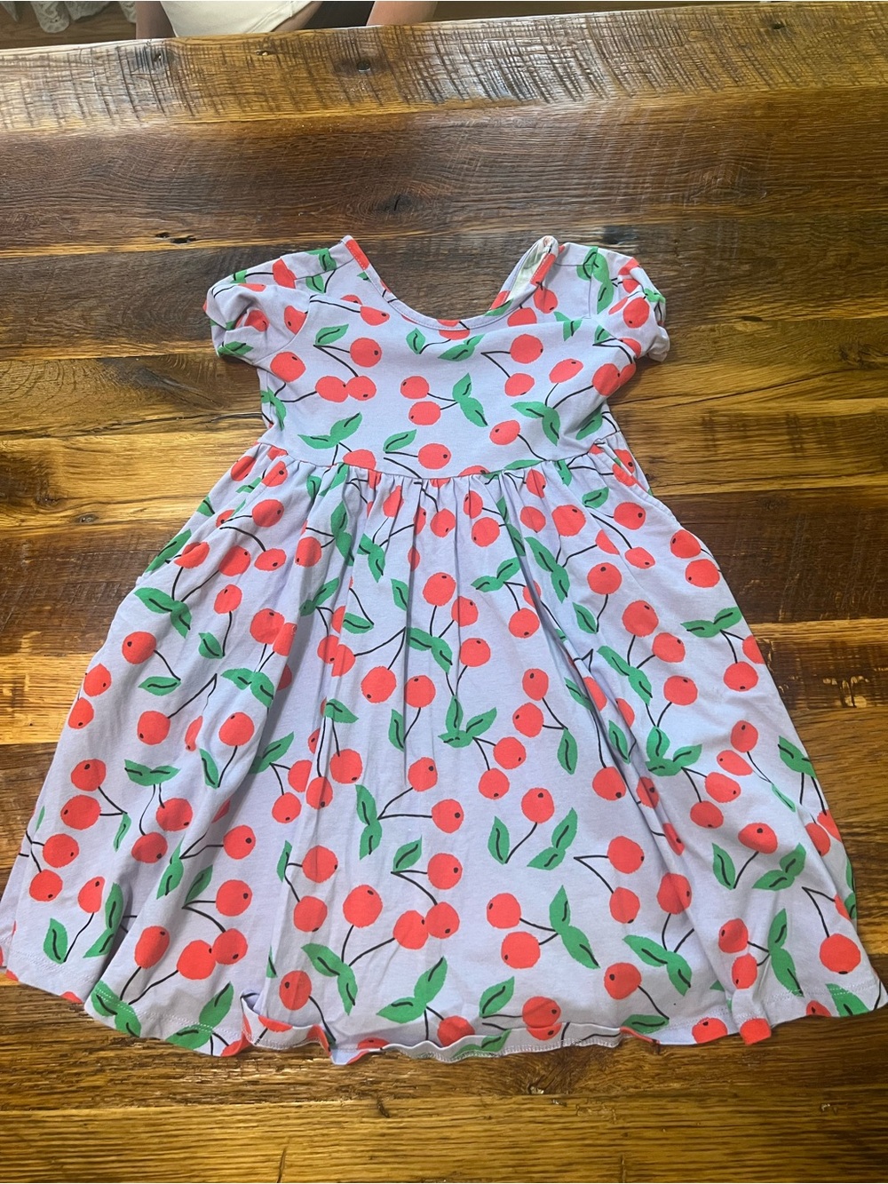 Hanna Andersson Lavender Cherry Print Dress & Leggings Set - Picture 3 of 7